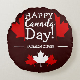Canada Maple Leaf, Happy canada day, 1st of July Round Cushion