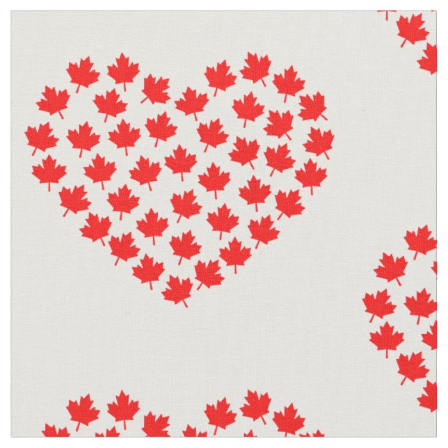 canada maple leaf heart canadian fabric (Close Up)