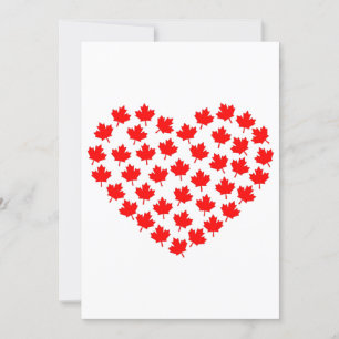 canada maple leaf heart canadian invitation