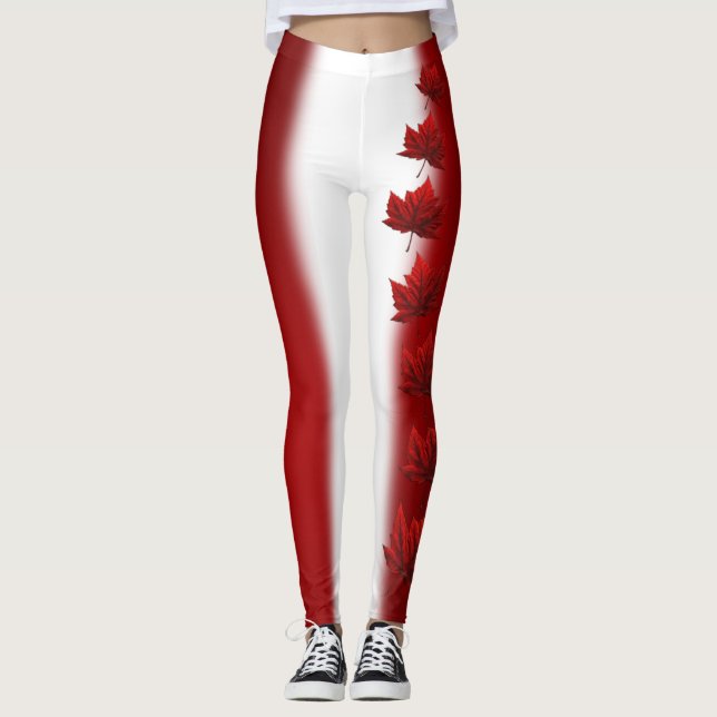 Canada Maple Leaf Leggings Autumn Leaves Leggings (Front)