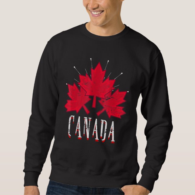Canada Maple Leaf Proud Canadian Canada Sweatshirt (Front)