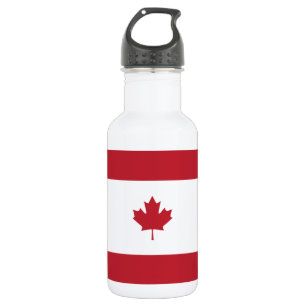 Canada Maple Leaf Red Stripe Water Bottle