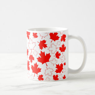Canada Maple Leaf Red White Random Pattern Coffee Mug