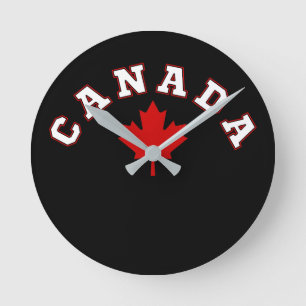 Canada maple leaf round clock