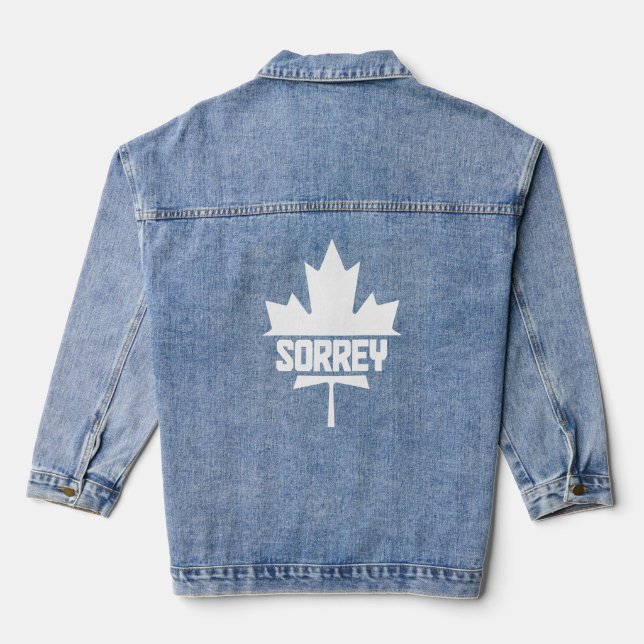 Canada Maple Leaf Sorrey  Canadian Flag  1  Denim Jacket (Back)