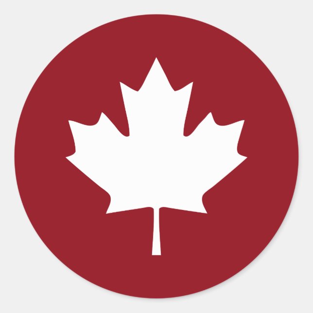 Canada Maple Leaf Sticker - Reverse Colours (Front)