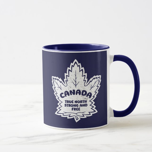 Canada Maple Leaf True North Strong And Free Mug (Right)