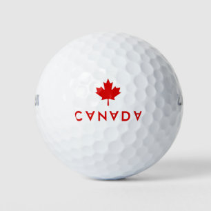 Canada Maple Leaf Upside-Down Lettering Colour Golf Balls