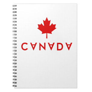 Canada Maple Leaf Upside-Down Lettering Colour Notebook