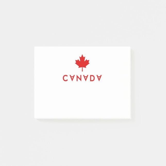 Canada Maple Leaf Upside-Down Lettering Colour Post-it Notes (Front)