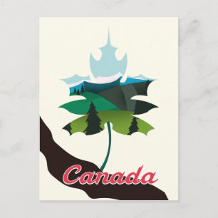 Canada maple leaf white edition postcard