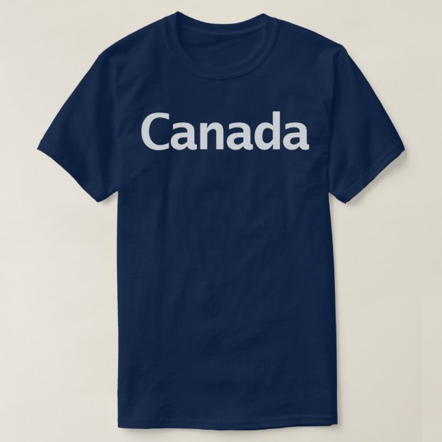 Canada Minimal Typography White Text T-Shirt (Design Front)