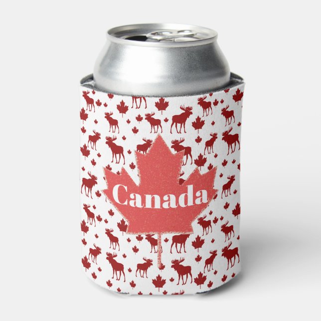 Canada Moose and Maple Leaf Beer Cooler (Can Front)