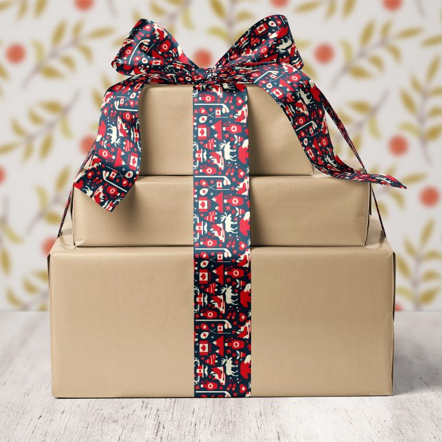 Canada Moose Christmas Winter Satin Ribbon (Creator Uploaded)