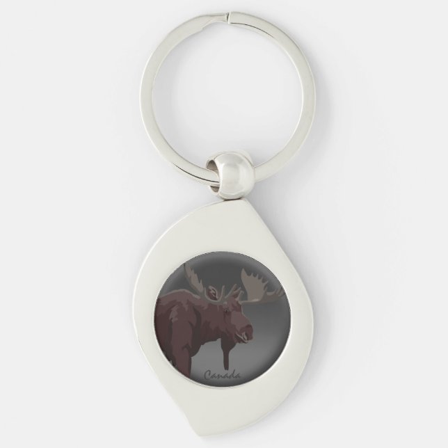 Canada Moose Key Chain Custom Canada Keychains (Front)