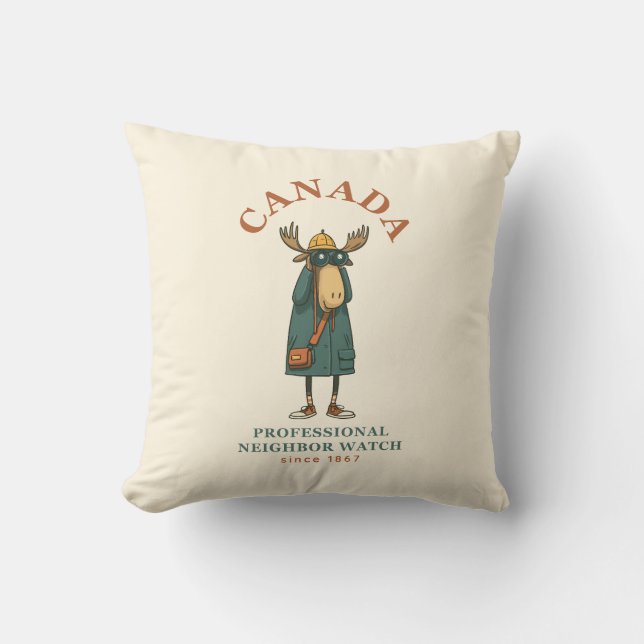 Canada Moose Neighbour Watch Cushion (Front)