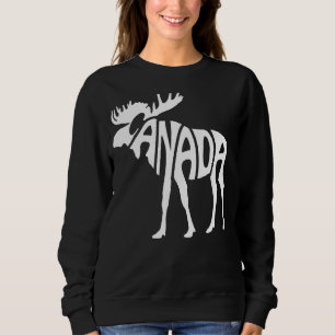 Canada Moose Red White Canadian Pride Canada Day Sweatshirt