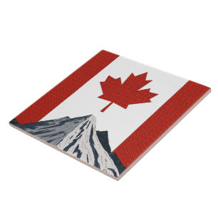 Canada Mountain Travel poster Ceramic Tile