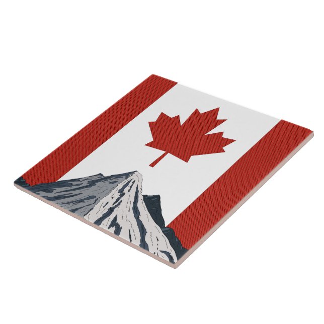 Canada Mountain Travel poster Ceramic Tile (Side)