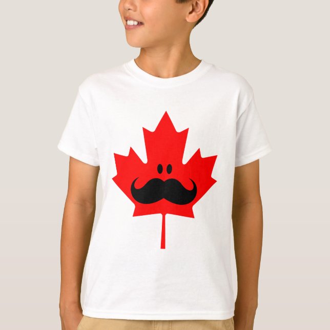 Canada Moustache - A moustache on red maple T-Shirt (Front)