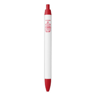 Canada national emblem black ink pen