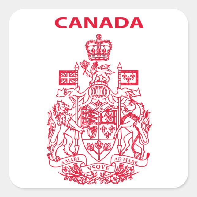 Canada national emblem square sticker (Front)