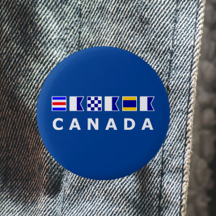 Canada Nautical Signal Sailing Flags Dark Color 6 Cm Round Badge