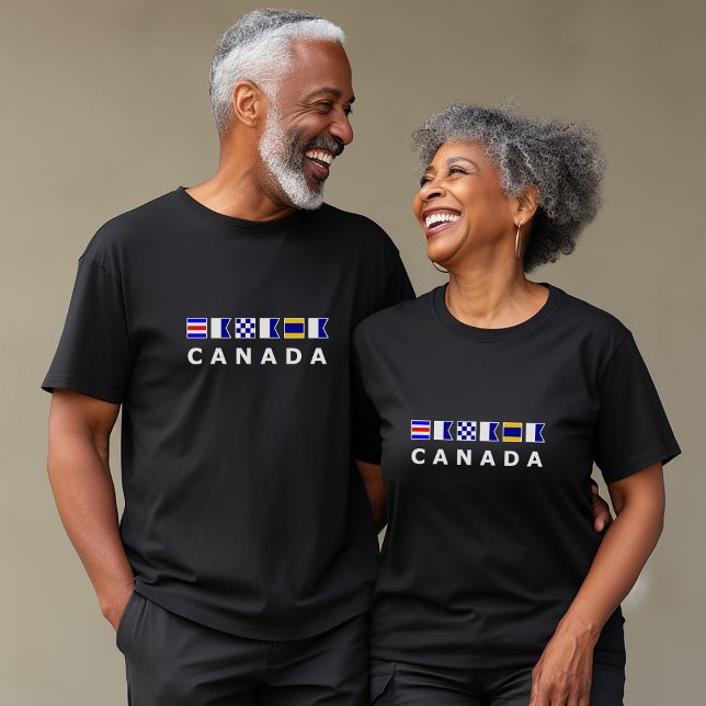 Canada Nautical Signal Sailing Flags Dark Color T-Shirt (Creator Uploaded)