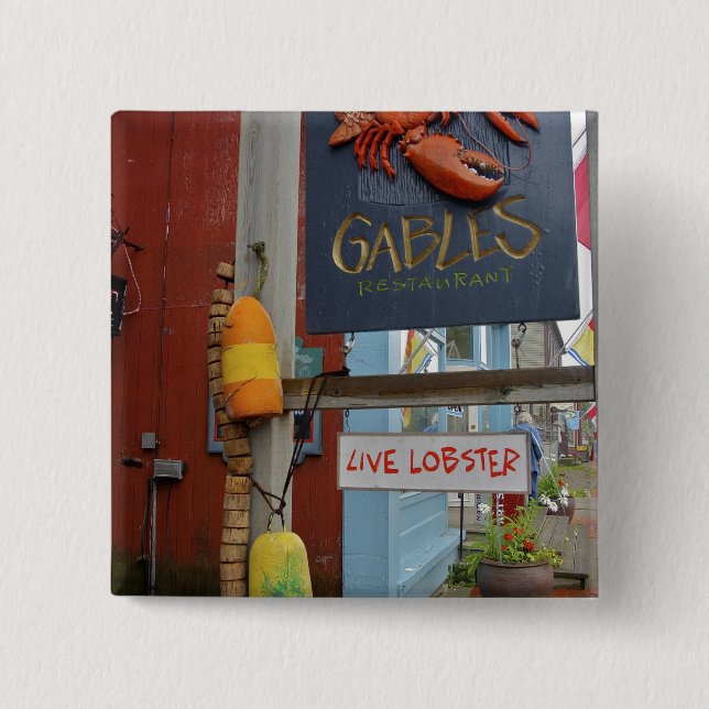 Canada, New Brunswick, St Andrews. Colourful 15 Cm Square Badge (Front)