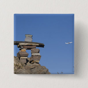 Canada, Newfoundland, St. John's. Inukshuk (to 15 Cm Square Badge