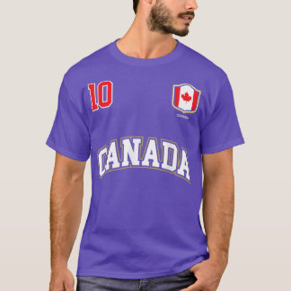 Canada  Number 10 Soccer Team Sports Canadian Flag T-Shirt