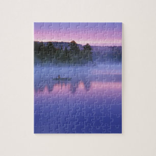 Canada, Ontario, Algonguin Park, Canoeist on Jigsaw Puzzle