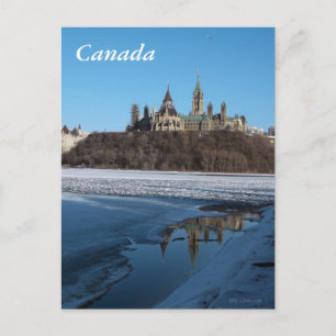 Canada Parliament Buildings View from Ottawa River Postcard