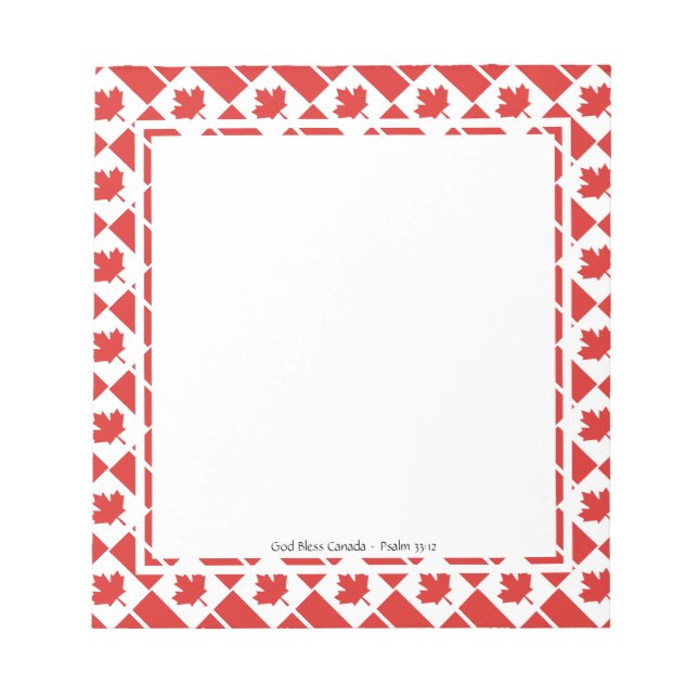 CANADA Patriotic Personalised Notepad (Front)