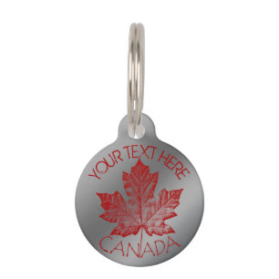 Canada Pet Tag Personalised Canada Maple Leaf Tag