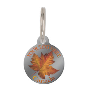 Canada Pet Tag Personalised Canada Maple Leaf Tag