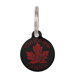 Canada Pet Tag Personalised Canada Maple Leaf Tag