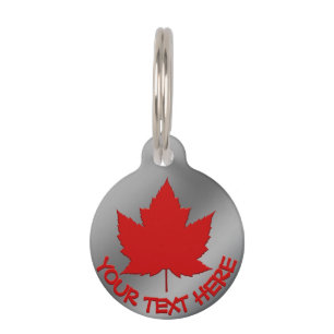 Canada Pet Tag Personalised Canada Maple Leaf Tag