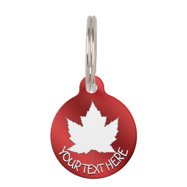 Canada Pet Tag Personalized Canada Maple Leaf Tag (Front)