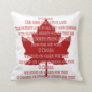 Canada Pillow Canadian Anthem Souvenir Pillow