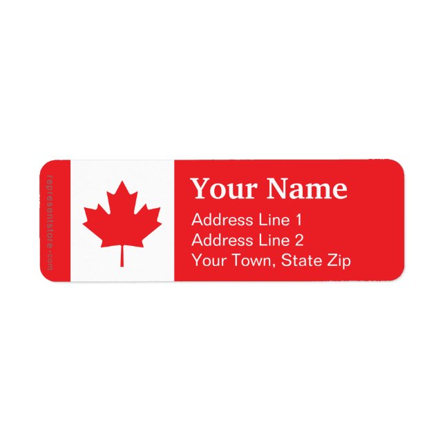 Canada Plain Flag Return Address Label (Front)