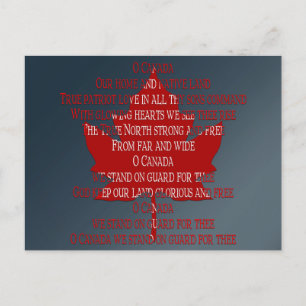 Canada Postcards Canada Anthem Souvenir Postcards