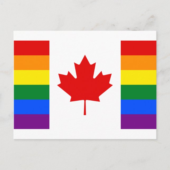 Canada Pride Rainbow Flag Postcard (Front)
