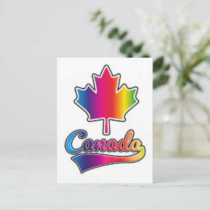 Canada Pride rainbow logo Holiday Postcard
