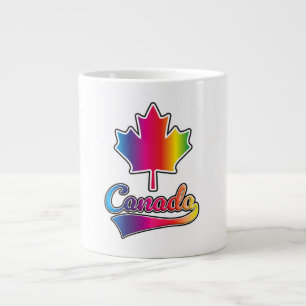Canada Pride rainbow logo Large Coffee Mug