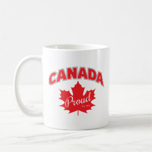 "Canada Proud Est. 1867" With Maple Leaf Graphic Coffee Mug