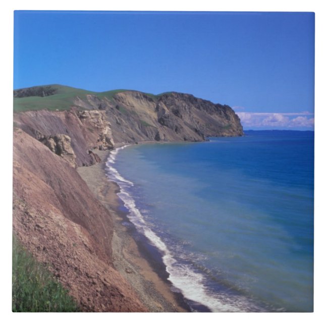 Canada, Quebec, Magdalen Islands, Cap Alright 2 Ceramic Tile (Front)
