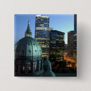 Canada, Quebec, Montreal. Downtown Montreal, 15 Cm Square Badge