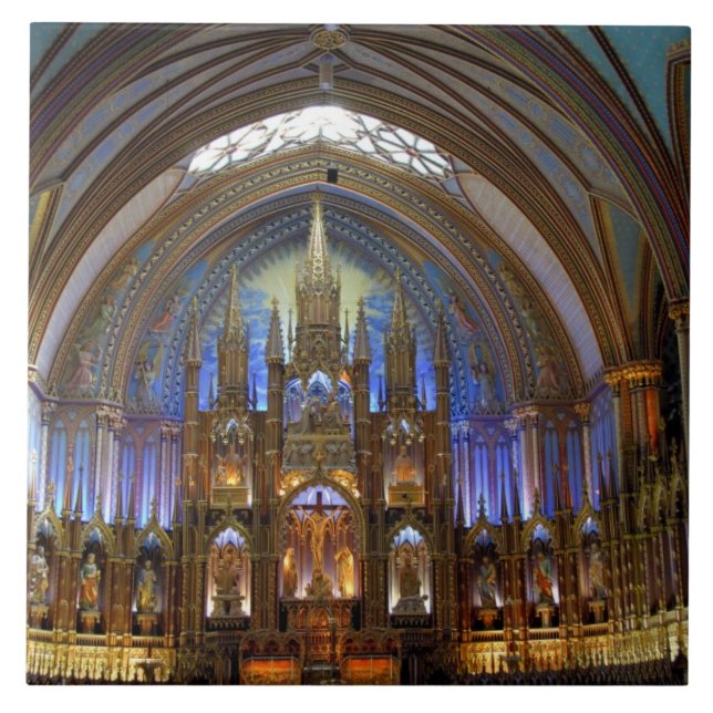 Canada,  Quebec,  Montreal. Interior of Notre 2 Ceramic Tile (Front)