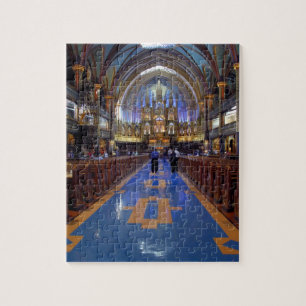 Canada,  Quebec,  Montreal. Interior of Notre 3 Jigsaw Puzzle